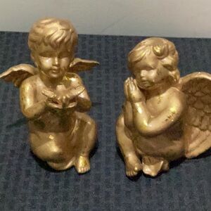 Vintage 2 Gold Ceramic Cherubs